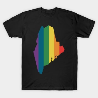 Maine State Rainbow T-Shirt